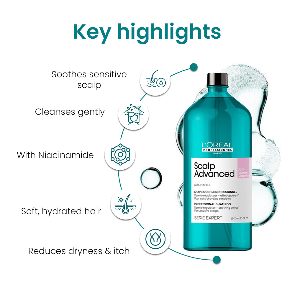 Loreal Professionnel Scalp Advanced Anti Discomfort Shampoo, 1500ml