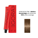 SCHWARZKOPF IGORA ROYAL HAIR COLOR SHADE NO 7-4 (60ML)