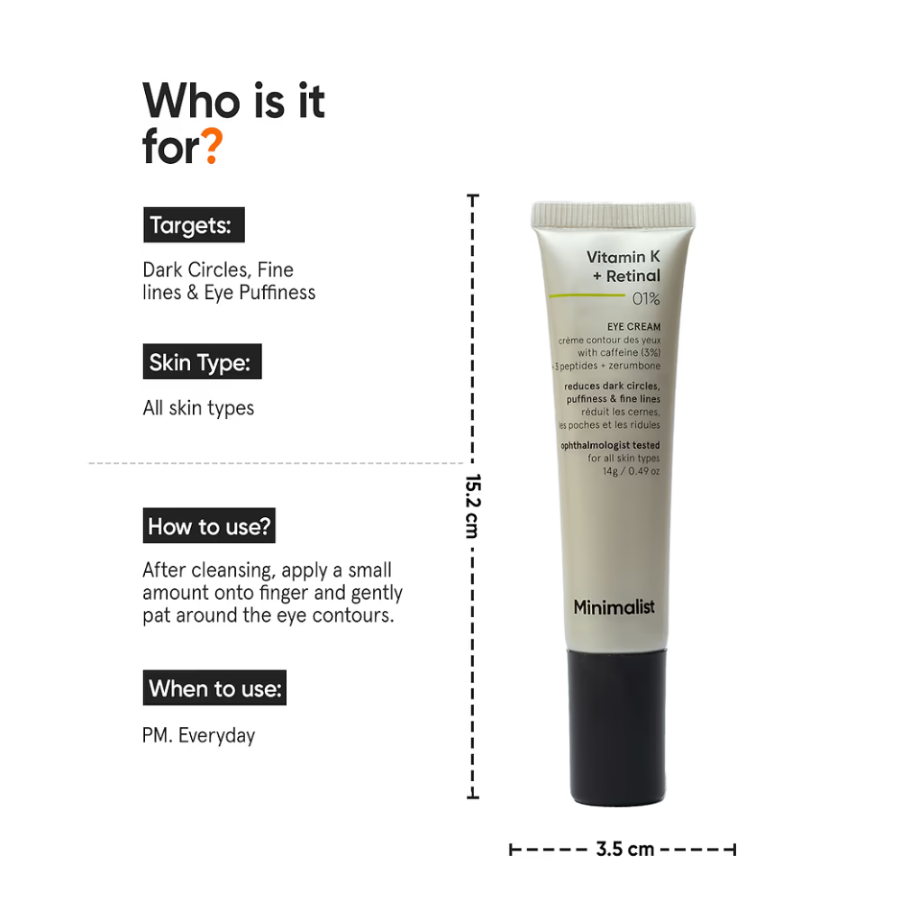 MINIMALIST VITAMIN K + RETINAL 01% EYE CREAM 14GM