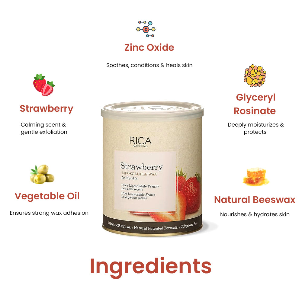 Rica strawberry Liposoluble Wax 800Ml