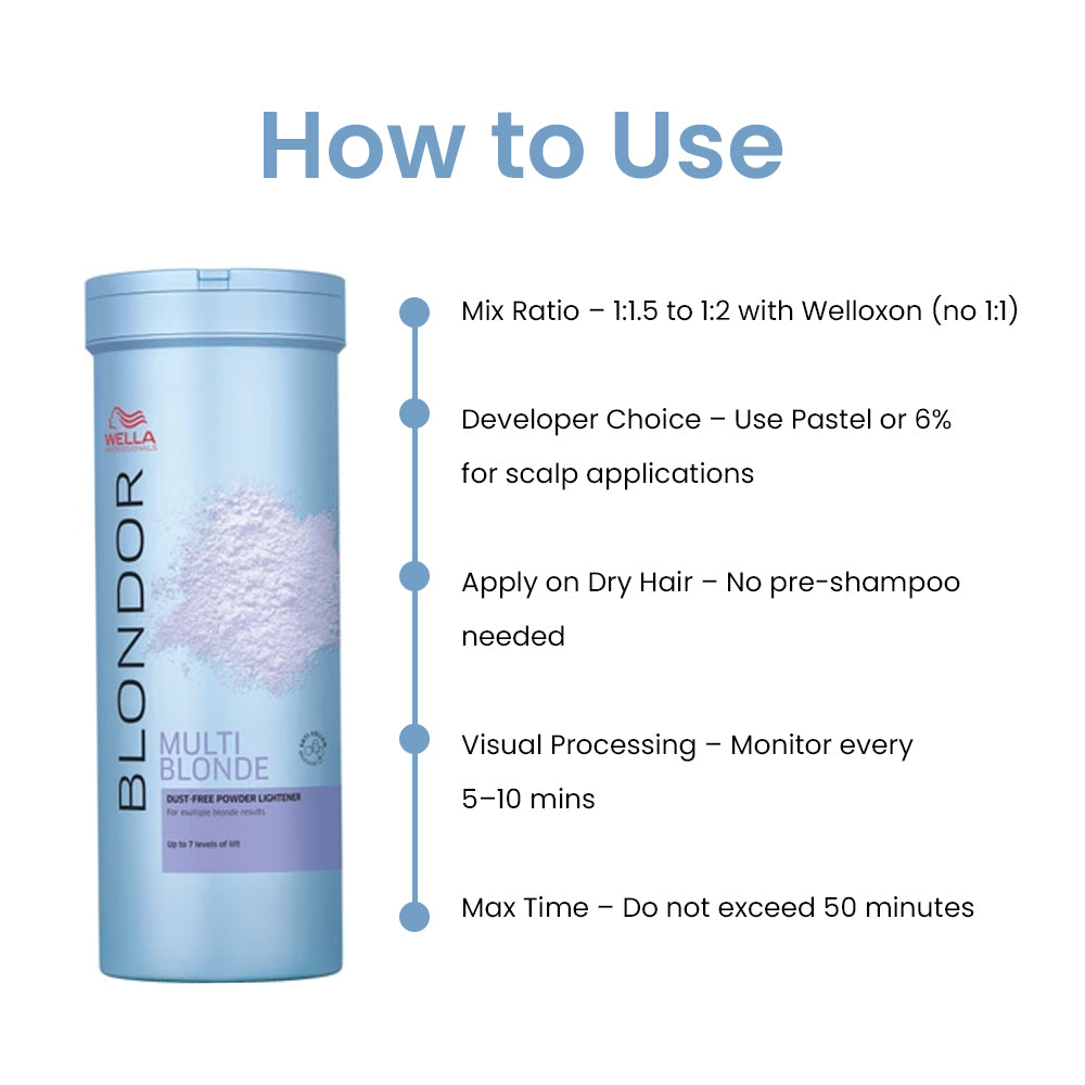 ವೆಲ್ಲಾ ಪ್ರೊಫೆಷನಲ್ಸ್ ಬ್ಲೋಂಡರ್ ಮಲ್ಟಿ ಬ್ಲಾಂಡ್ ಲೈಟ್ನಿಂಗ್ ಬ್ಲೀಚ್ ಪೌಡರ್ 400 ಎಂಎಲ್