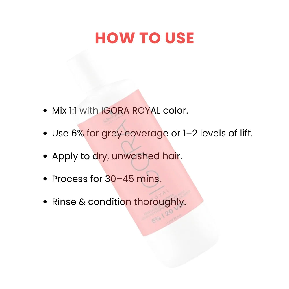 Schwarzkopf Igora Zero AMM 4-0 Medium Brown Natural 60ml + Igora 20 Vol 6% Developer 1000ml Combo