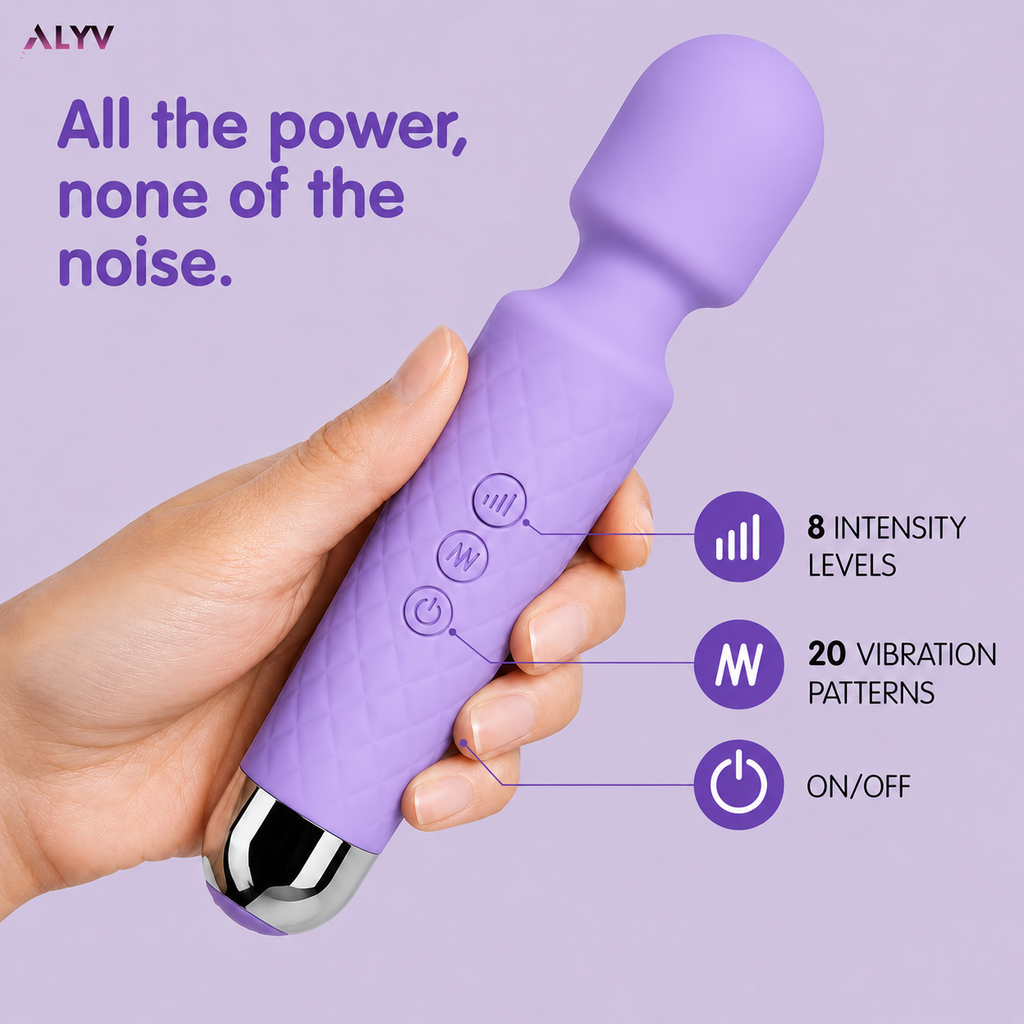 ALYV Rechargeable Full Body Massager for Women & Men | Cordless Electric Handheld Body Massager with Multiple Vibration Modes | Waterproof  Body Massager | Lavender
