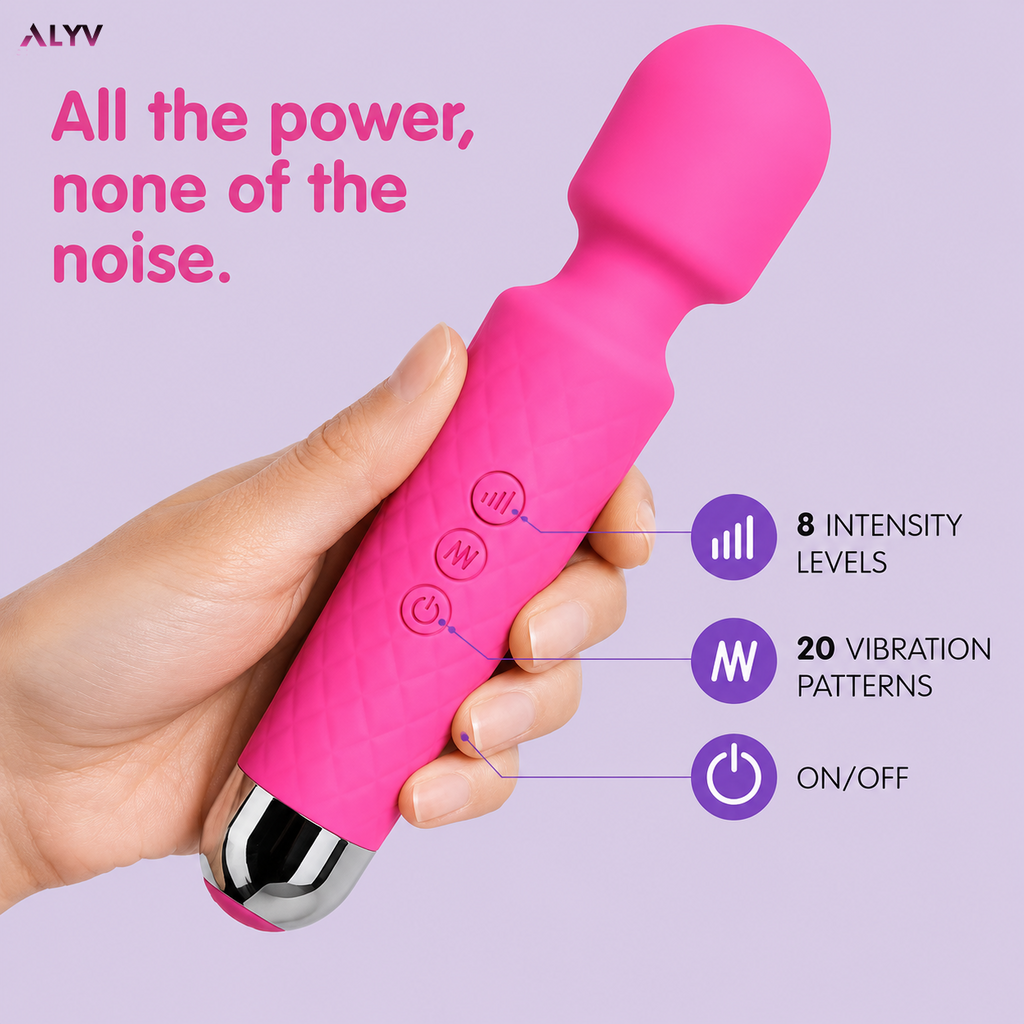 ALYV Rechargeable Full Body Massager for Women & Men | Cordless Electric Handheld Body Massager with Multiple Vibration Modes | Waterproof  Body Massager | Pink