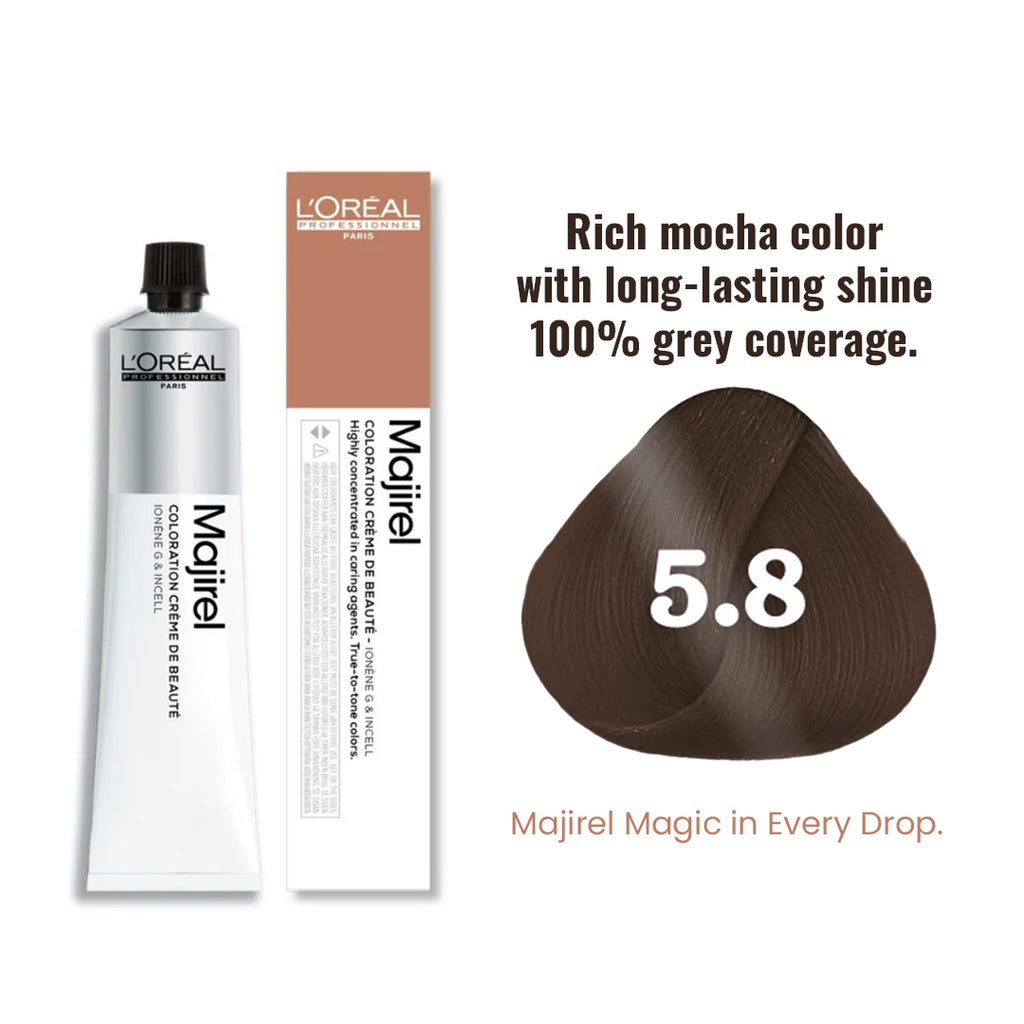 Loreal Majirel Cc 5.8 Color Tube Light Brown With Mocha 50g