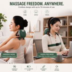 ALYV Cordless Heated Neck & Back Massager, Wireless 4D Shiatsu Bionic Hand Massager with Deep Kneading, 3 Speed Levels & 2 Heat Settings, Adjustable Hands-Free Strap, Portable Massager for Neck, Shoulders & Back