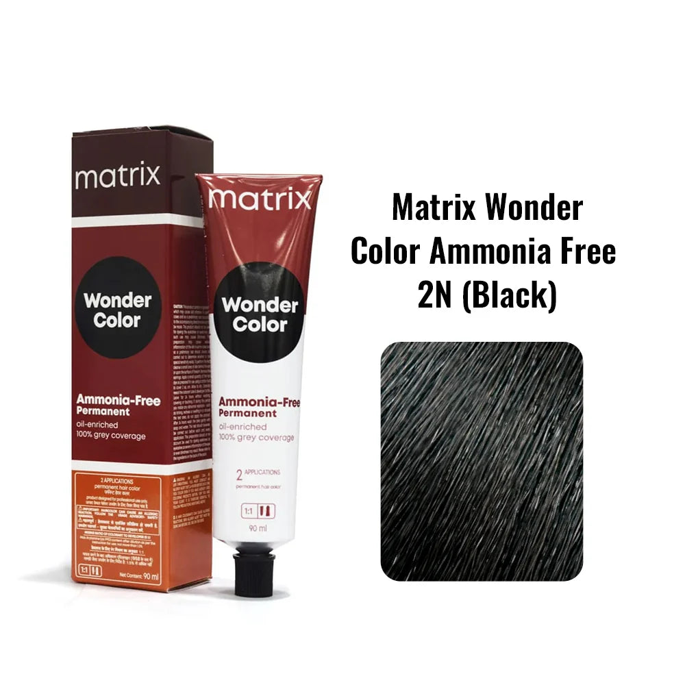 Matrix Wonder Color Ammonia Free Permanent Hair Color 2N BLACK 90g + 20 Vol Developer 1000ml Combo