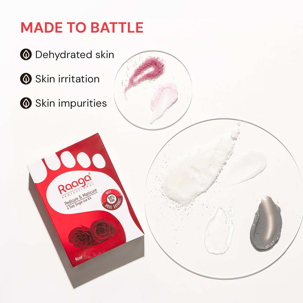 Raaga Professional Rose Pedicure & Manicure 6 Step Single Use Kit 63Gm