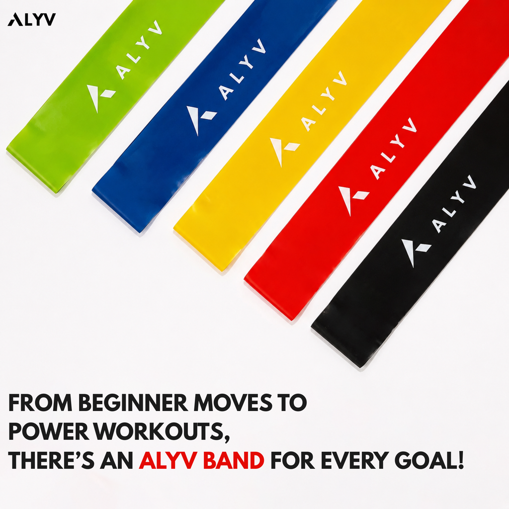 ALYV Resistance Bands Set of 5 for Workout, Yoga & Gym