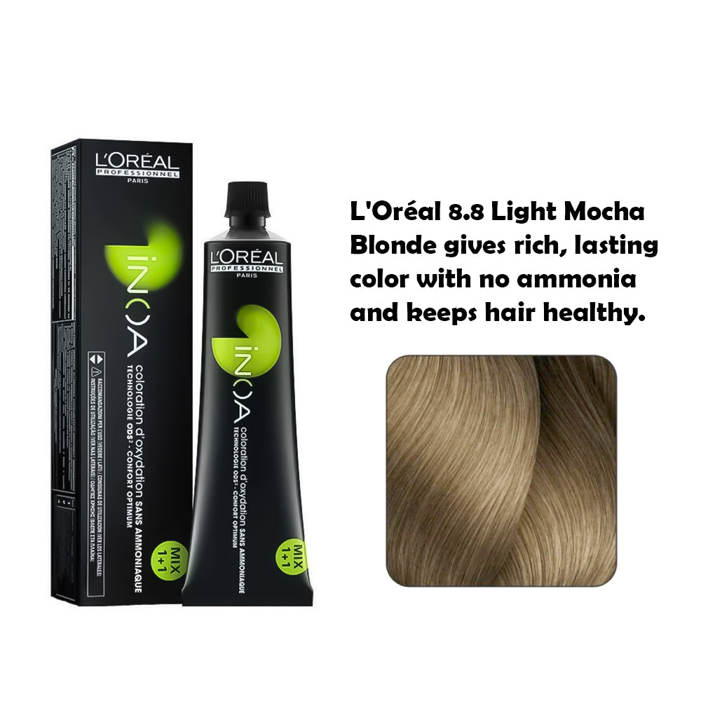Loreal Inoa Ammonia Free Hair Color 60G 8.8 Light Mocha Blonde
