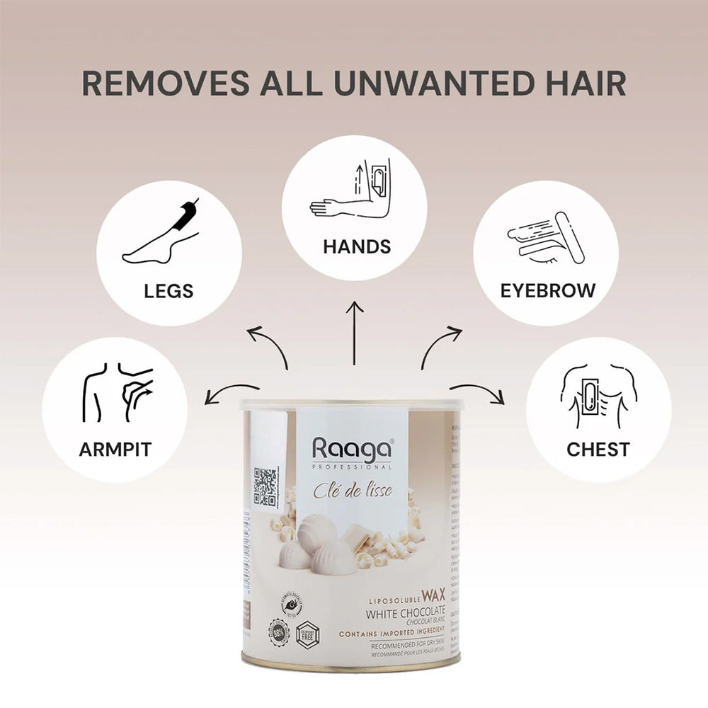 Raaga Professional White Chocolate Liposoluble Wax, 800Gm