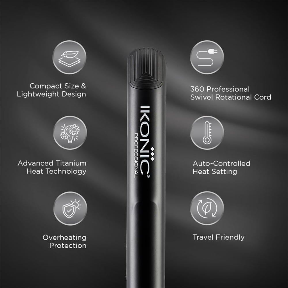 Ikonic Gair Straightener - Glam Black