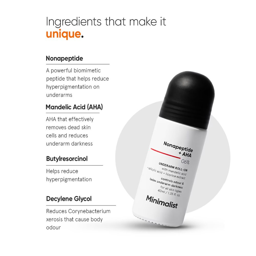 MINIMALIST NONAPEPTIDE+AHA 6% ROLL-ON 40ML