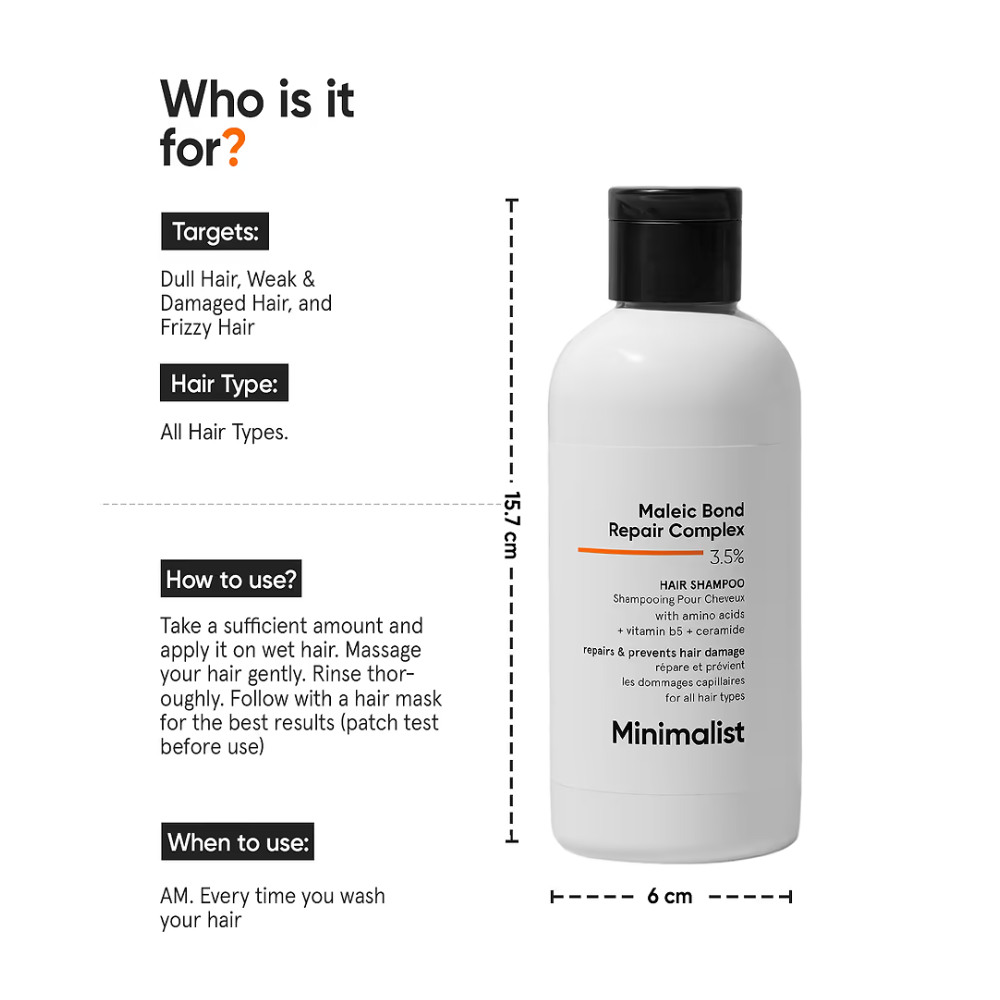 MINIMALIST MALEIC BOND REPAIR COMPLEX 3.5% HAIR SHAMPOO 250ML .