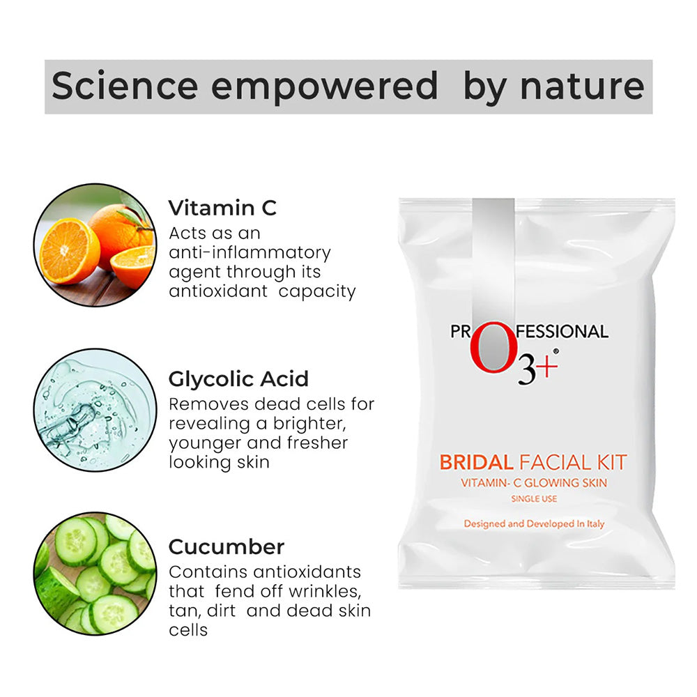 O3+ Bridal Facial Kit Vitamin C Glowing Skin 67Gm+69Ml