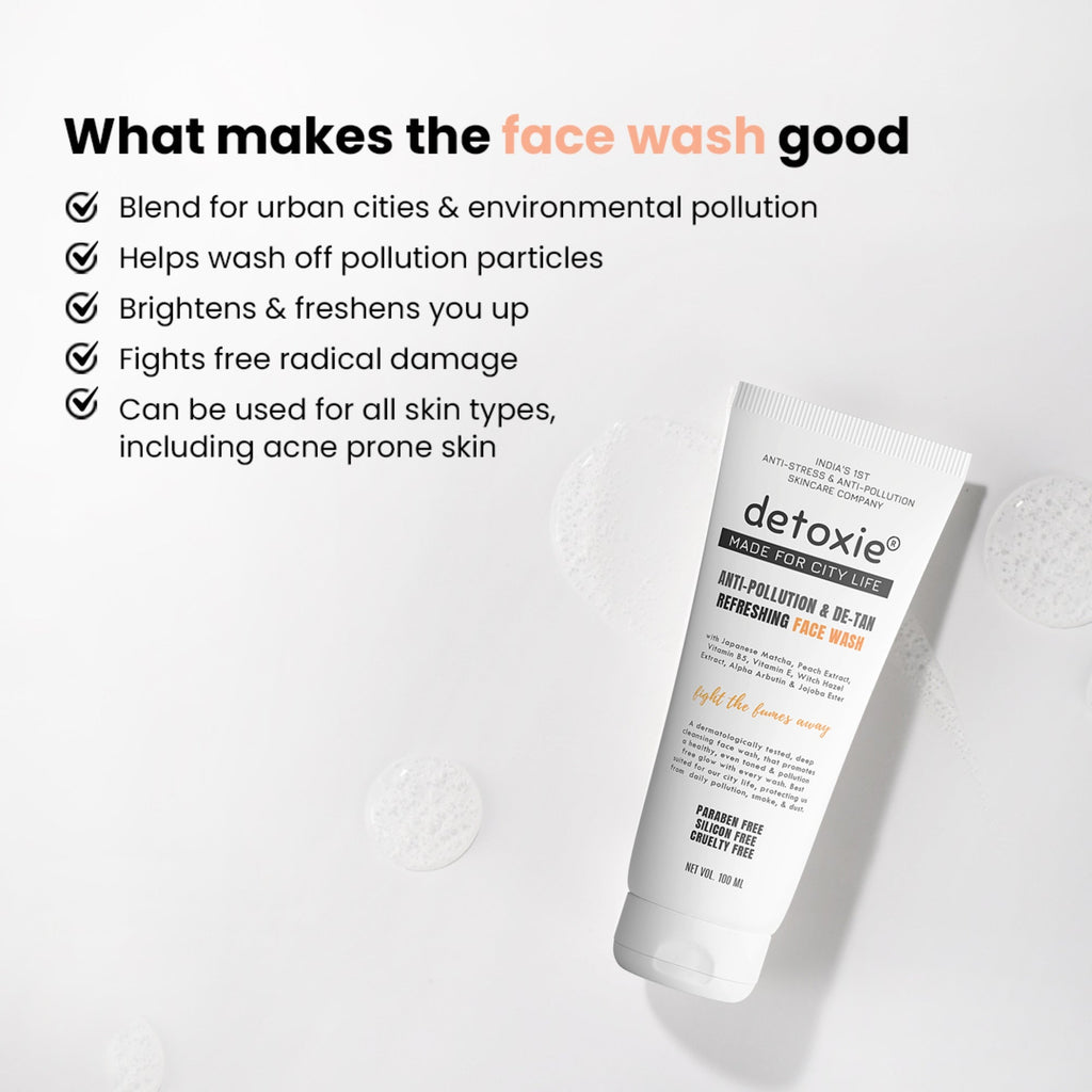 detoxie Anti-Pollution & De-Tan Refreshing Face Wash - 100ml