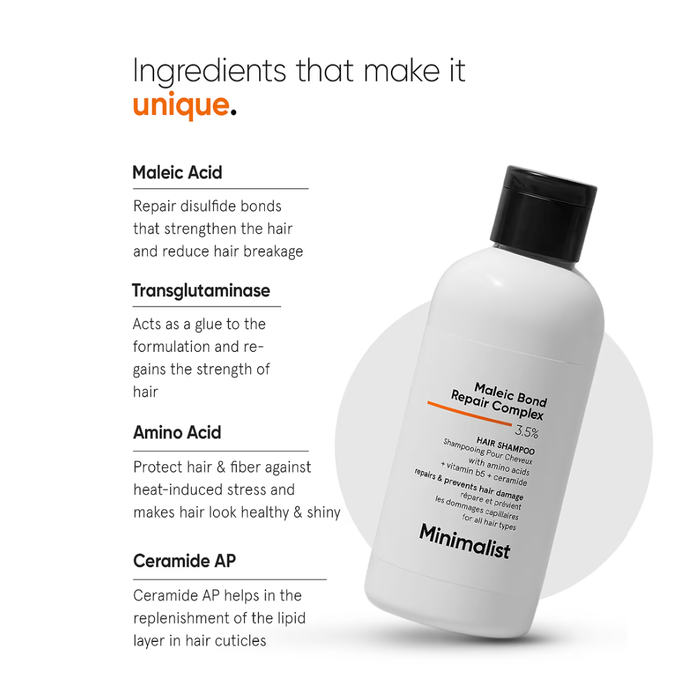 MINIMALIST MALEIC BOND REPAIR COMPLEX 3.5% HAIR SHAMPOO 250ML .