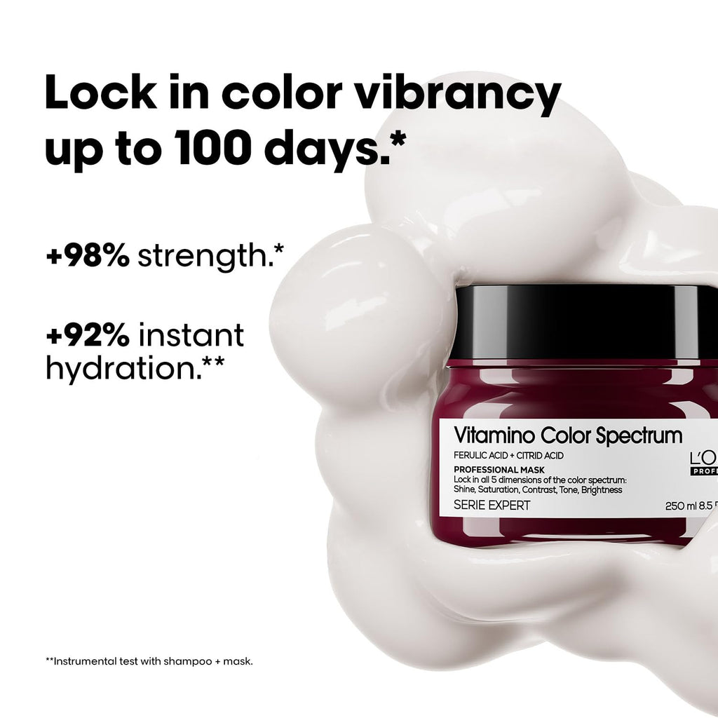 Loreal Professionnel Vitamino Color Spectrum Shampoo, Hair Mask & Glass Shine Serum combo