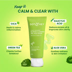 Dot & Key Cica Calming Skincare Combo | Cleanser 100ml, Serum 30ml, Night Gel 60ml, Sunscreen 50g