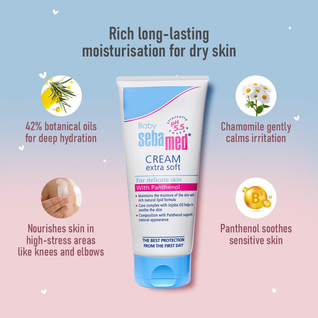 Sebamed Baby Cream Extra Soft|pH 5.5|Ideal for Dry Skin 200 ml