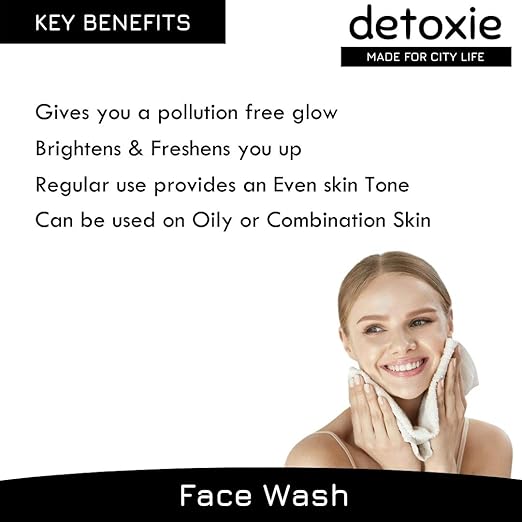 detoxie Anti-Pollution & De-Tan Refreshing Face Wash - 100ml