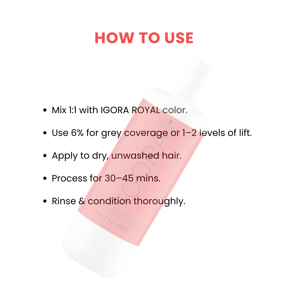 SCHWARZKOPF IGORA 3% OIL DEVELOPER 10VOL - 1000ML-MRP-799