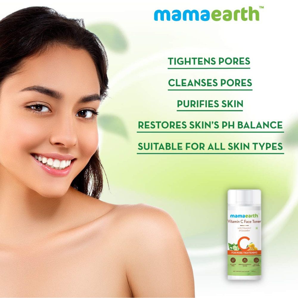 Mamaearth Vitamin C Face Toner with Vitamin C & Cucumber for Pore Tightening 200 ml
