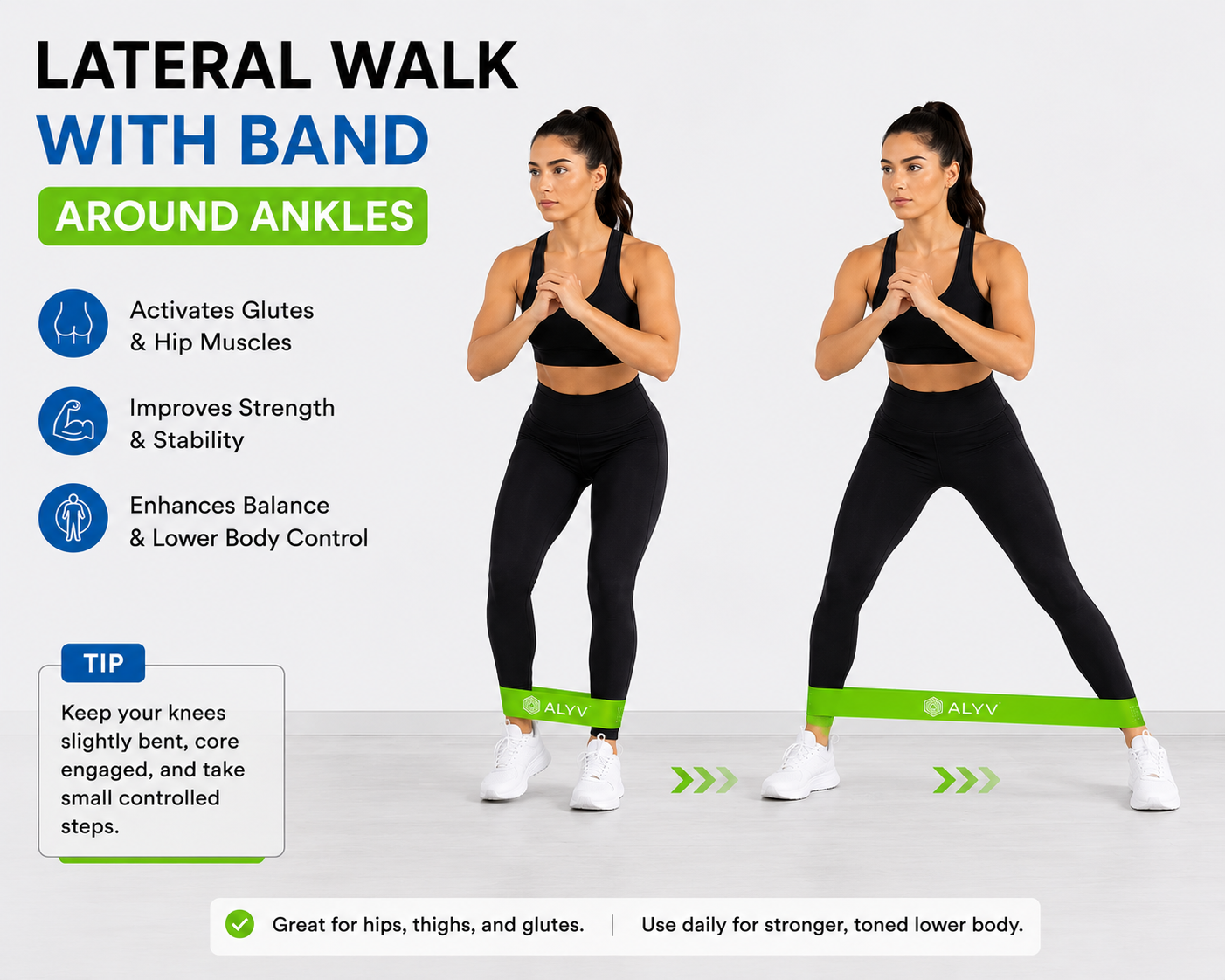 ALYV Resistance Bands Set of 5 for Workout, Yoga & Gym