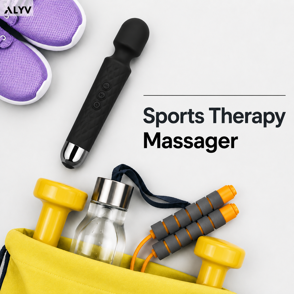 ALYV Rechargeable Full Body Massager for Women & Men | Cordless Electric Handheld Body Massager with Multiple Vibration Modes | Waterproof  Body Massager | Black