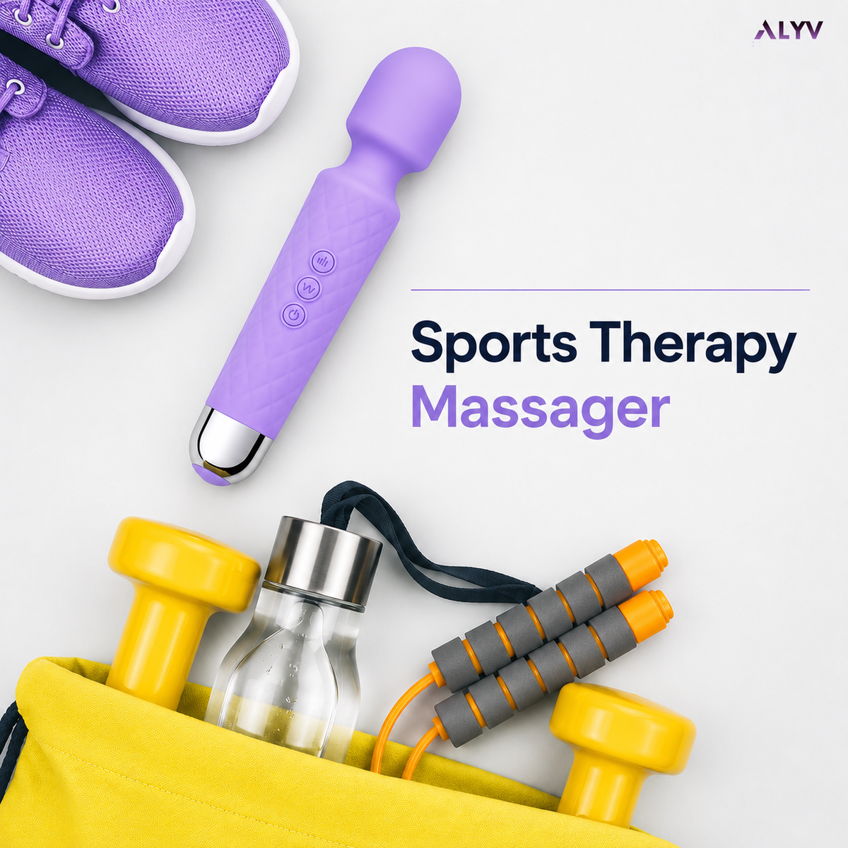 ALYV Rechargeable Full Body Massager for Women & Men | Cordless Electric Handheld Body Massager with Multiple Vibration Modes | Waterproof  Body Massager | Lavender