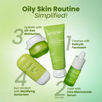 Dot & Key Cica Calming Skincare Combo | Cleanser 100ml, Serum 30ml, Night Gel 60ml, Sunscreen 50g