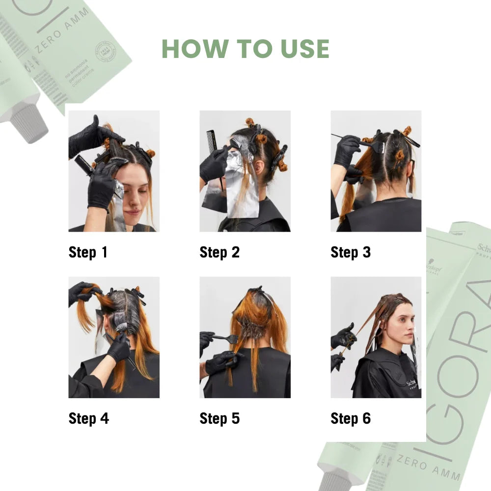 Schwarzkopf Igora Zero AMM 1-0 Black Natural 60ml + Igora 20 Vol 6% Developer 1000ml Combo