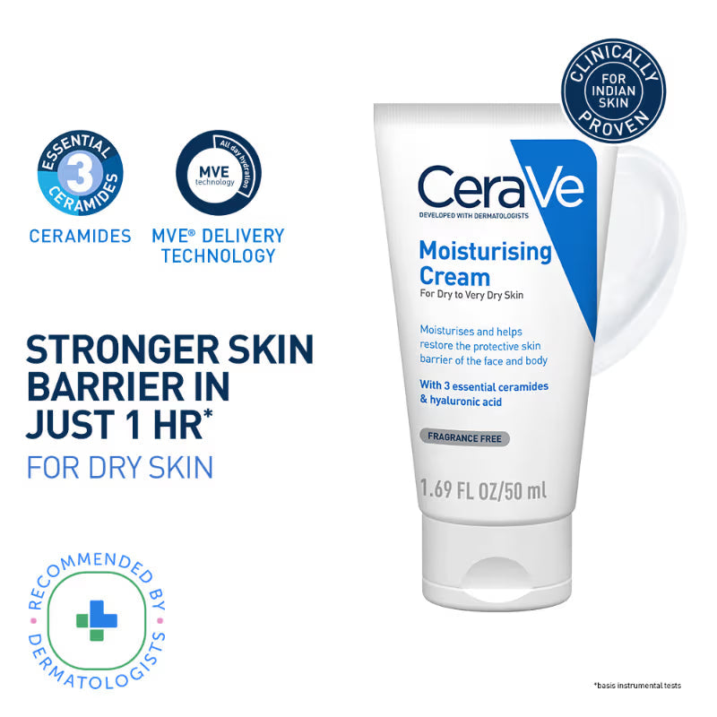 CeraVe Moisturising Cream For Dry to Very Dry Skin-50ml
