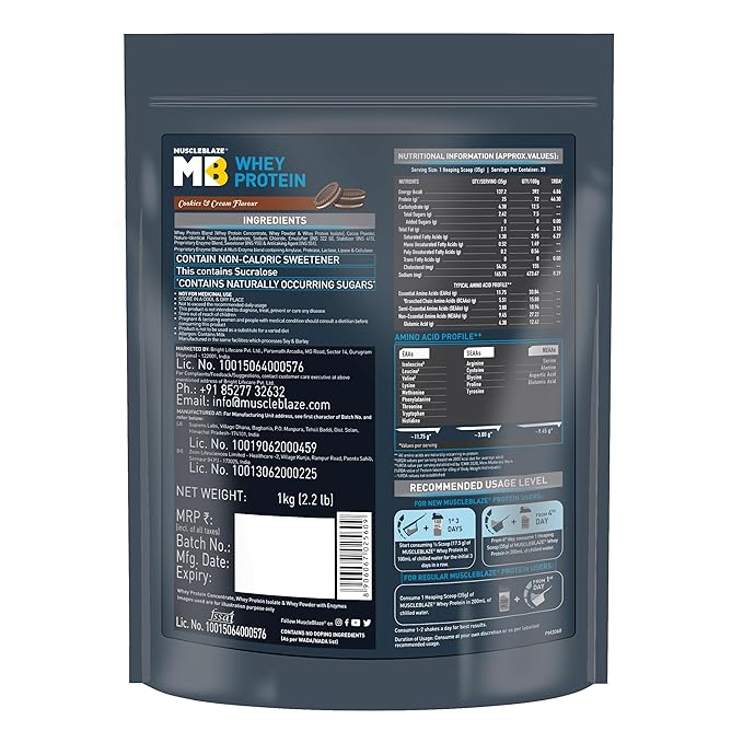 MB Whey Protein Ultra Premium Whey Blend-1kg Cookies and Cream