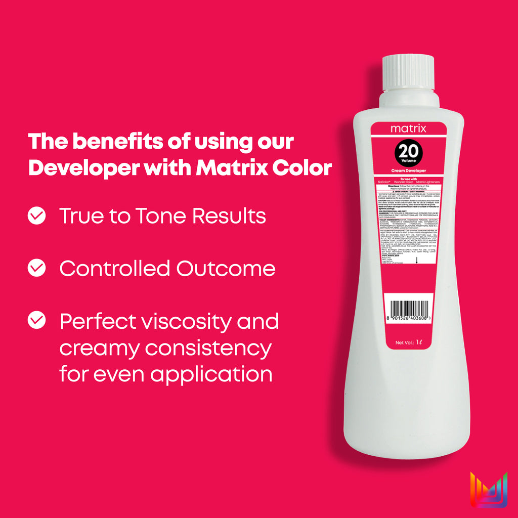 Matrix Socolor 2N Natural Black Hair Color + 20 Vol Developer 1000ml Combo