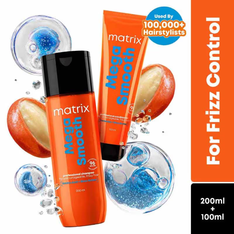 Matrix Professional Mega Smooth Shampoo and Conditioner Combo for Frizzy, Dry Unmanageable Hair