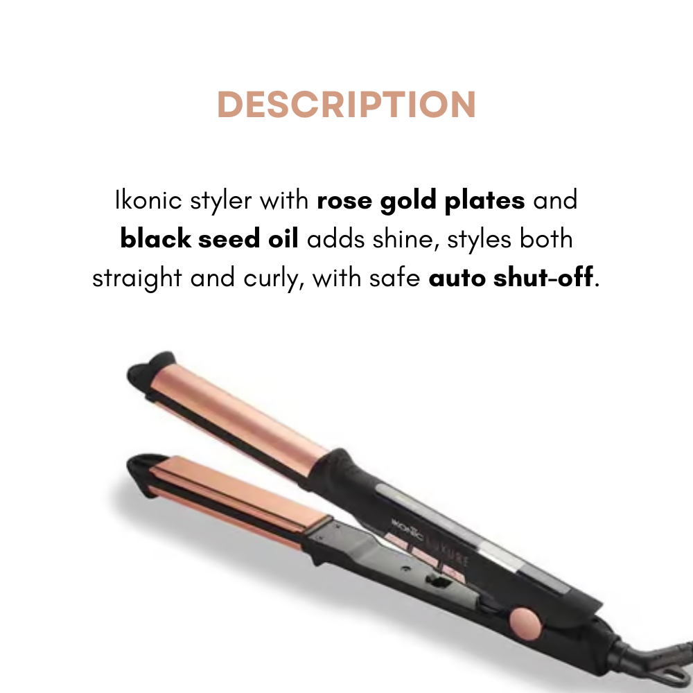 Ikonic Luxure 2 in 1 Styler Black