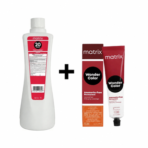 Matrix Wonder Color Ammonia Free Permanent Hair Color 4.0 4N (Medium Brown) 90g + 20 Vol Developer 1000ml Combo