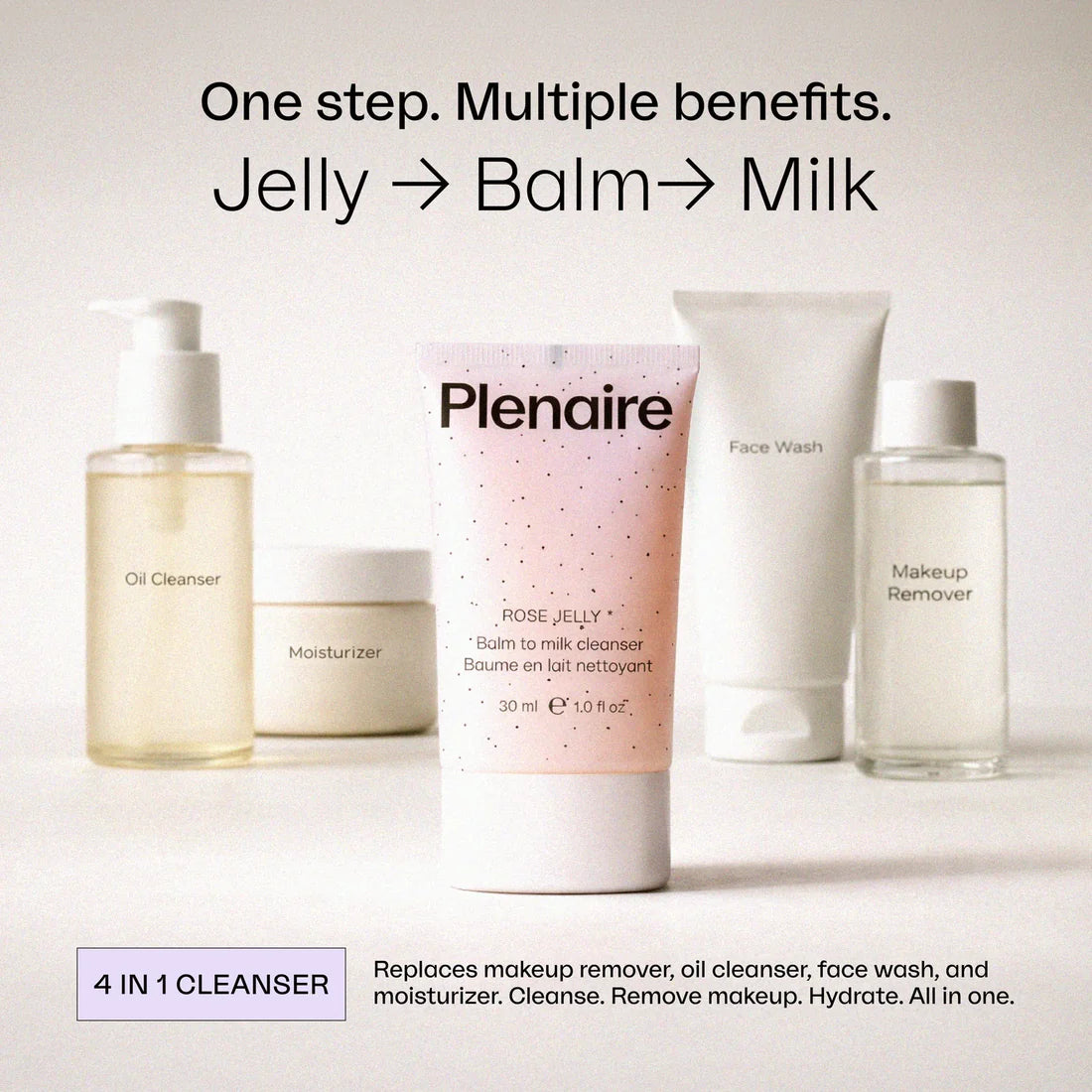 Plenaire Rose Jelly balm to milk cleanser 30 ml