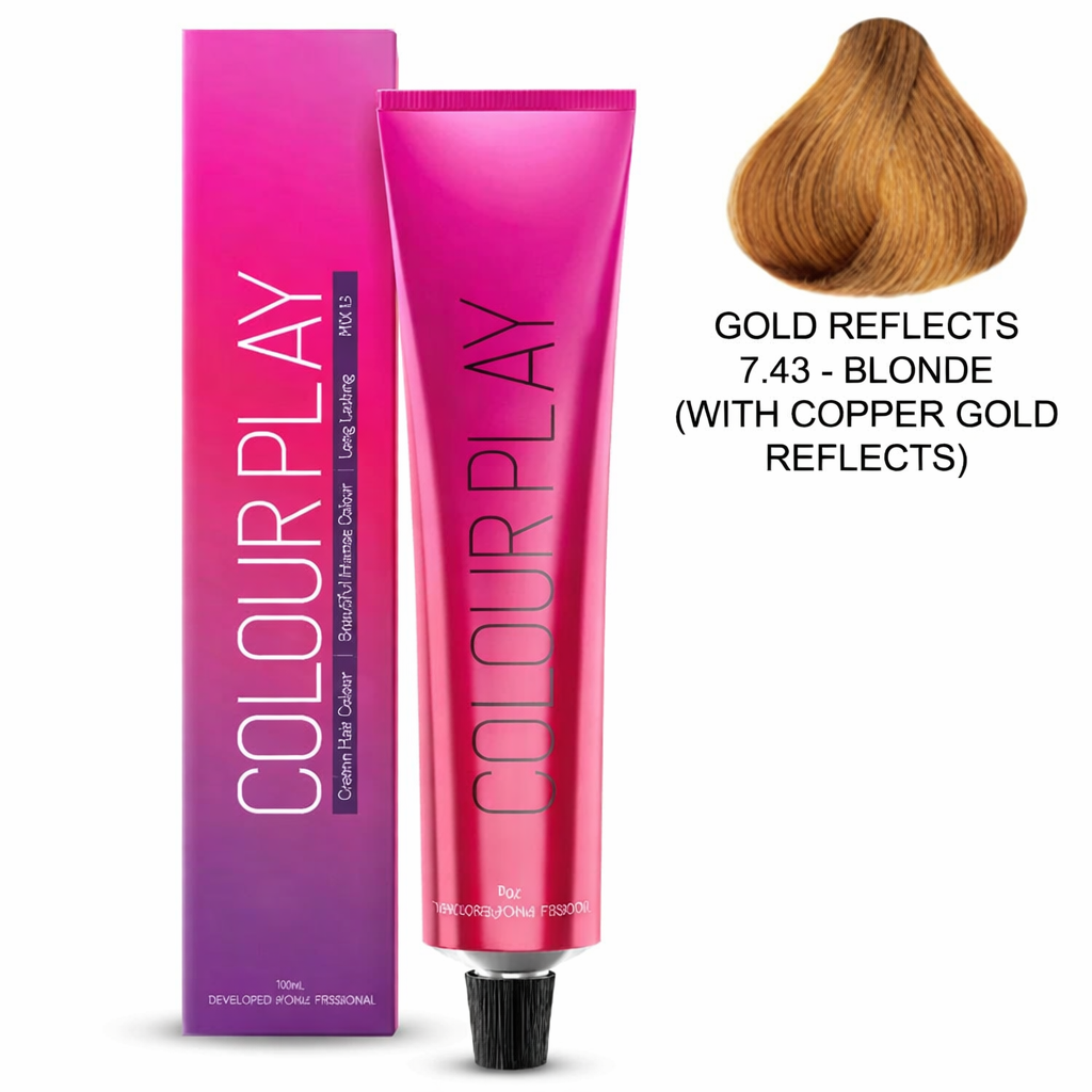 Godrej Professional Colour Play Hair Color Shade 7.43 - Blonde (with Copper Gold Reflect)