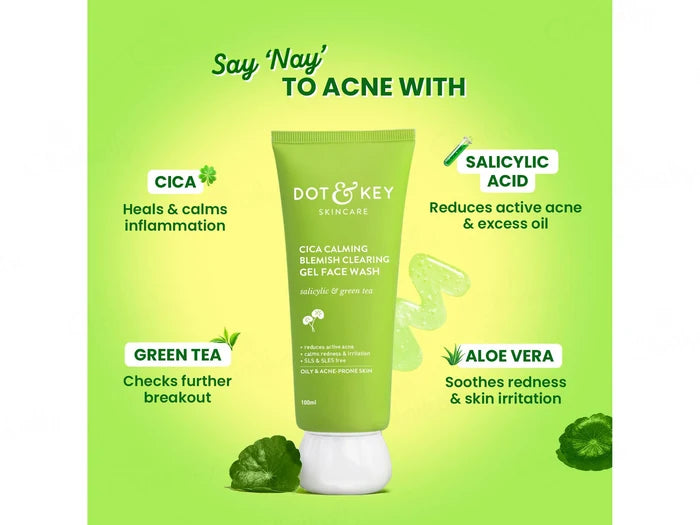 Dot & Key Cica Calming Blemish Clearing Gel Face Wash- 175ml