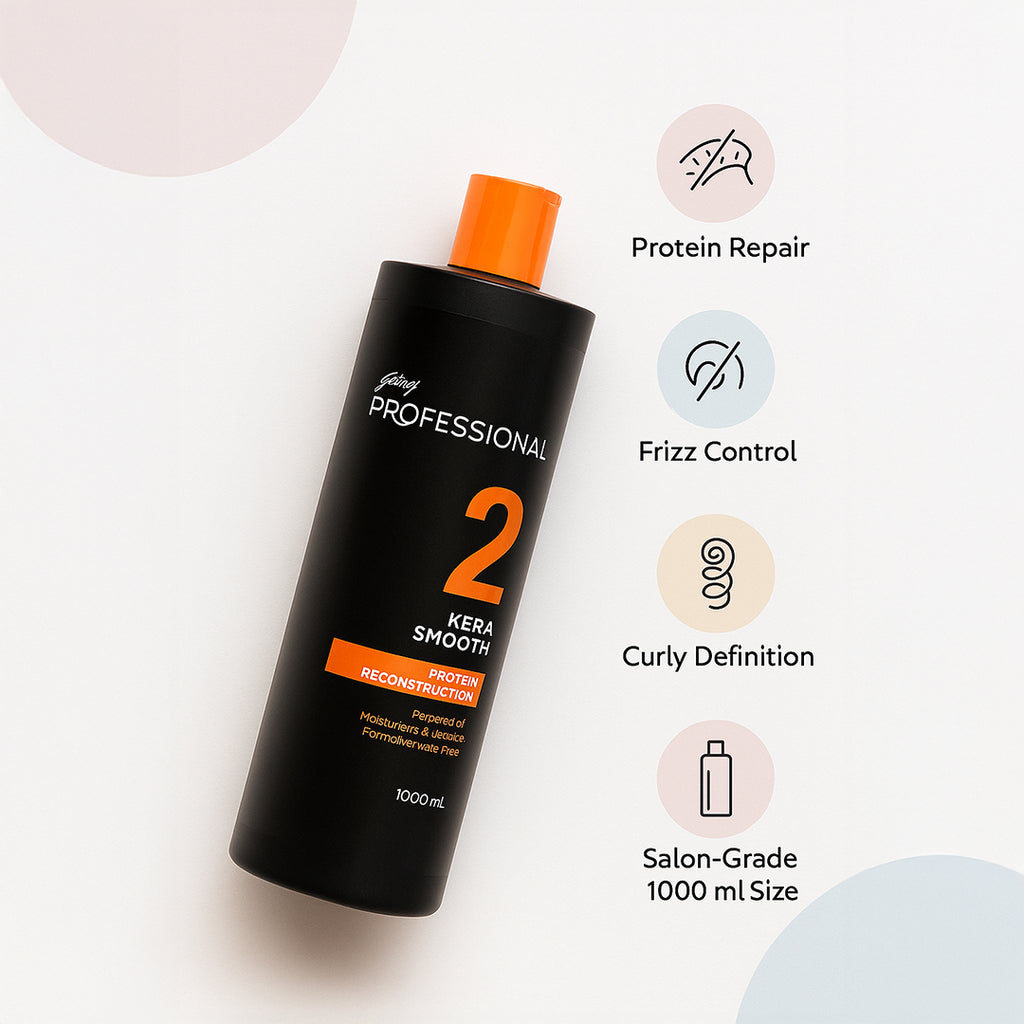 Godrej Professional Kerasmooth Protein Reconstruction For Curly, Wavy Or Frizzy Hair 1000Ml
