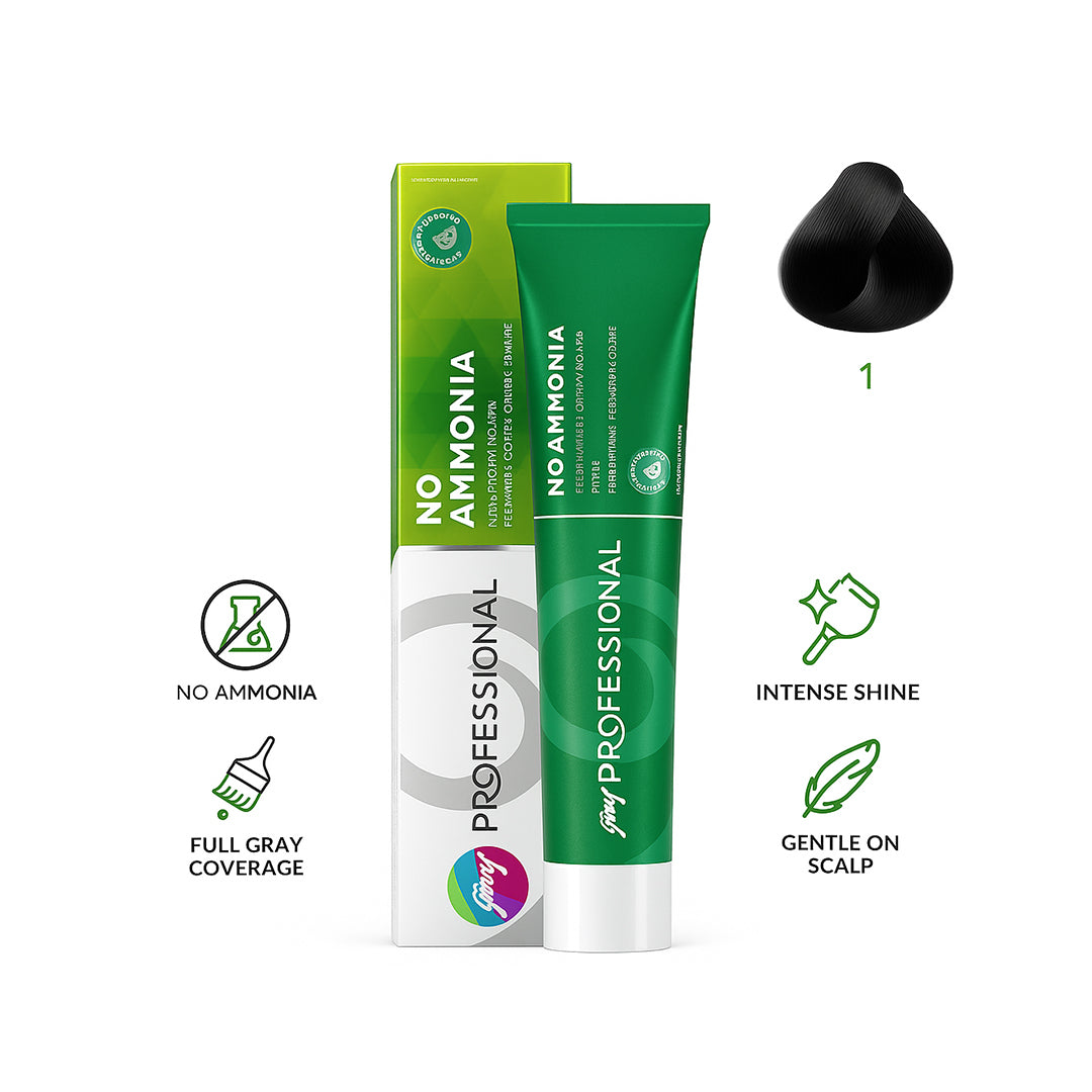 Godrej Professional No Ammonia Cream Hair Color – 1 Black 70gm