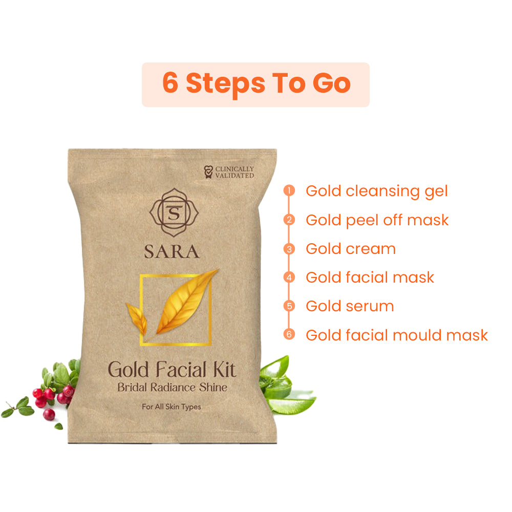 Sara Gold Facial Kit For Radiance & Shine Glow 43Gm