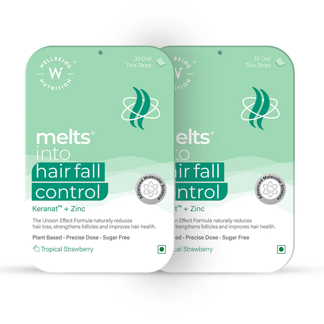 Wellbeing Nutrition Melts Into Hair Fall Control 30 Strips Per Pack