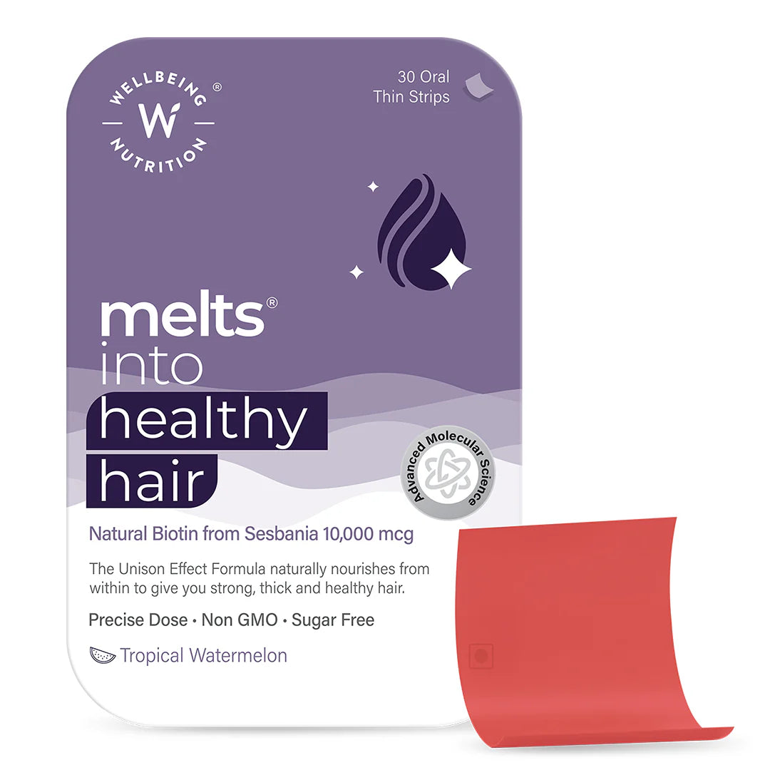 Wellbeing Nutrition Melts Into Healthy Hair 30 Strips Per Pack