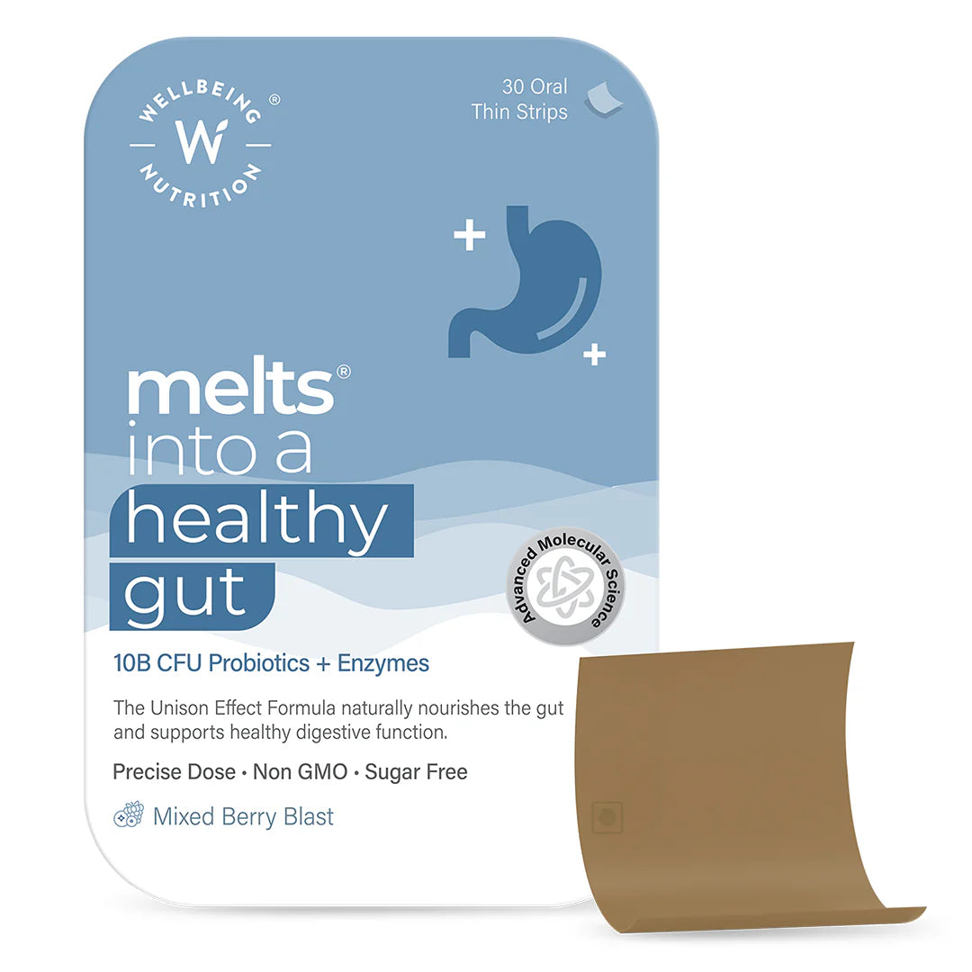 Wellbeing Nutrition Melts Into Healthy Gut 30 Strips Per Pack