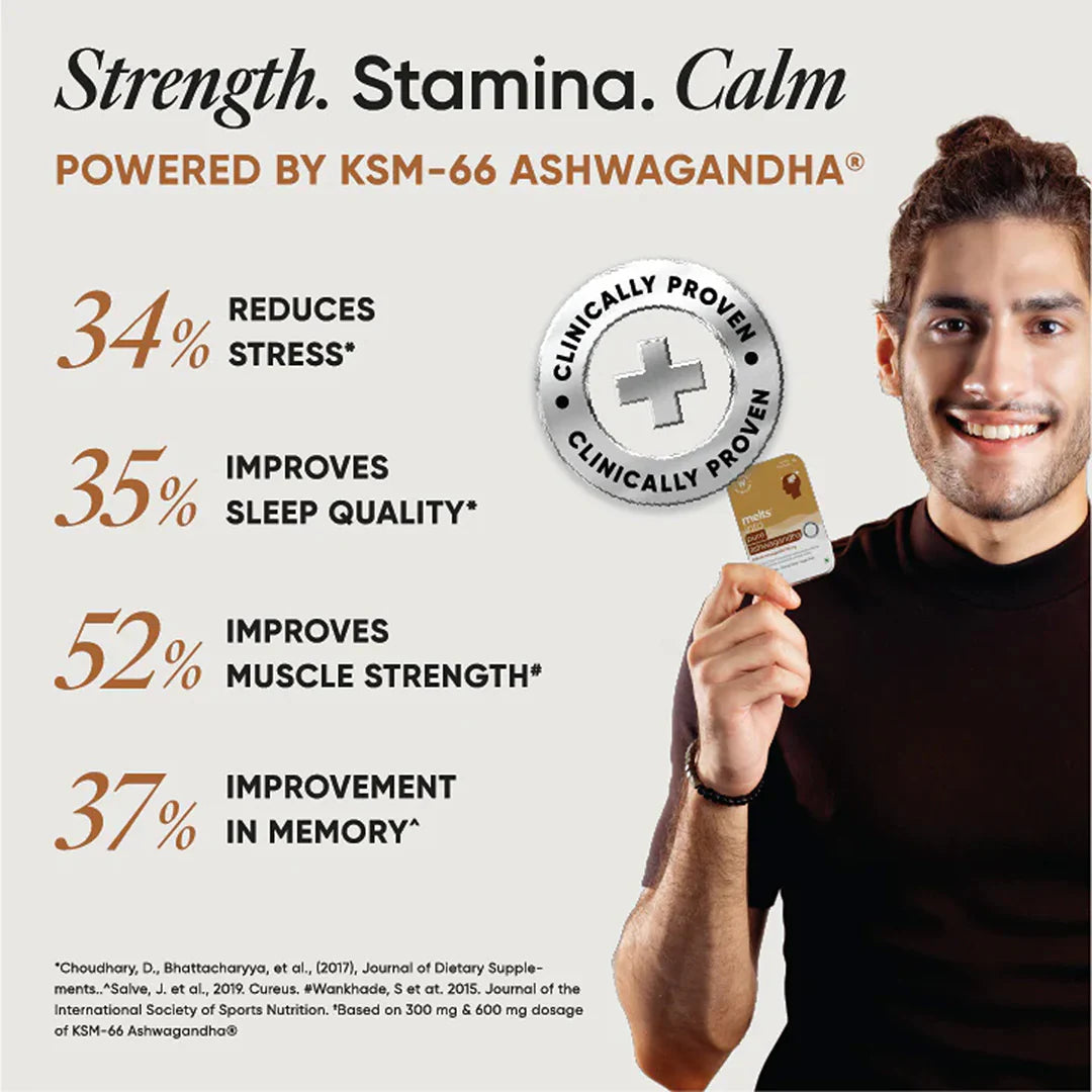Wellbeing Nutrition Melts Into Pure Ashwagandha 30 Strips Per Pack