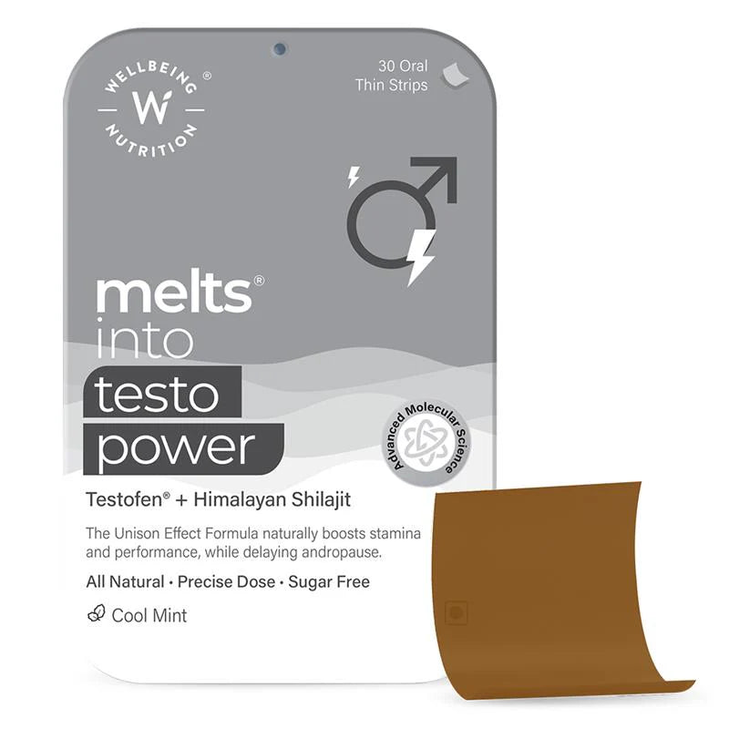 Wellbeing Nutrition Melts Into Testo Power 30 Strips Per Pack