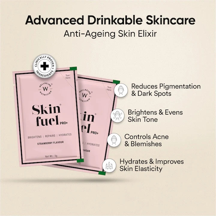 Wellbeing Nutrition Glutathione Skin Fuel Pro+ Strawberry Flavour